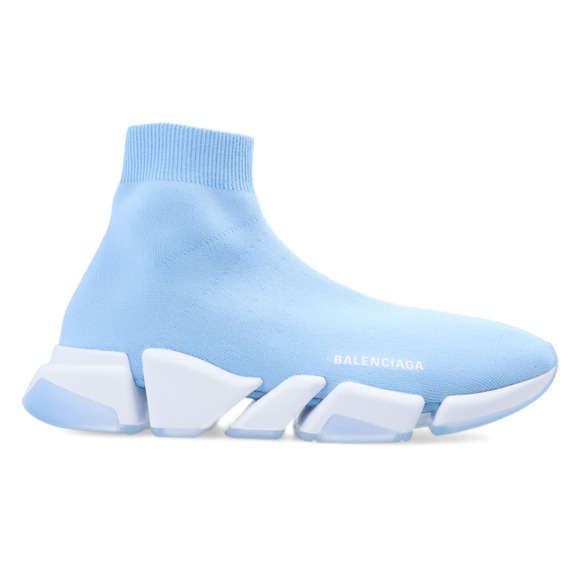 Balenciaga Mens Speed 2.0 Sock Blue White High Top Knit Trainer Sneaker 43 10 - Picture 1 of 10